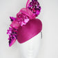 Magenta Mistress - Magenta Parisisal straw with Magenta Sequin hydrangea flowers