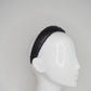 Zoe Sparkle - Leather padded headband with veil and Crystal Detail - Black