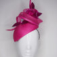 Hot Magenta - Hot pink parisissal straw with Crinoline swirl, oversize crystoform rose and magenta accents