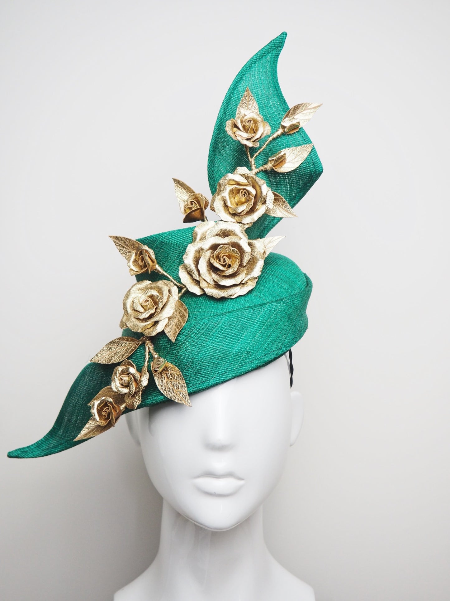 Best Foot Forward - Green Tinalak Swirl with Gold Leather Roses
