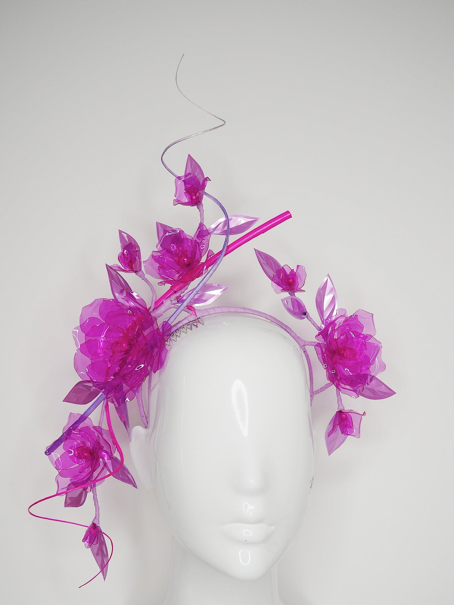 Dream Garden - Translucent pink roses and blossoms with lavender purple leaves and quills