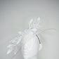 She's a Lady - Transparent Brim with leather dome crown and white edged crystoform flowers