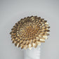 Golden Dahlia - Gold Leather Percher disc with leather petal detail