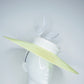 Zest - Citron lemon lime parisissal straw brim with white leather and crinoline bow
