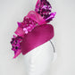 Magenta Mistress - Magenta Parisisal straw with Magenta Sequin hydrangea flowers