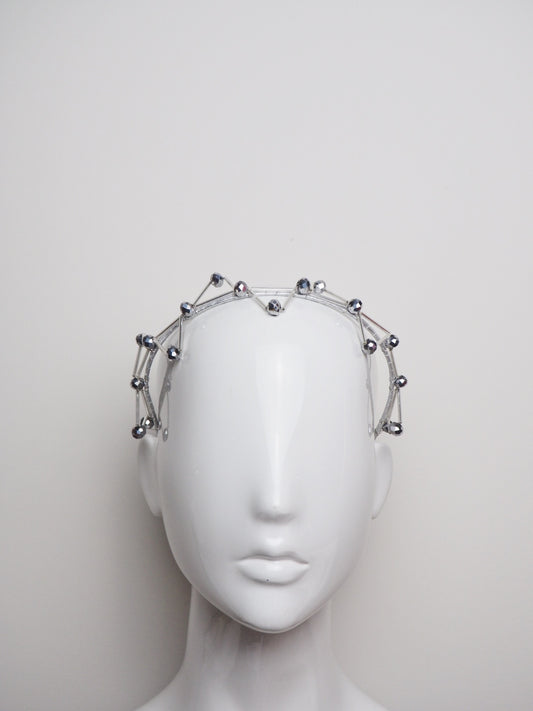 Olivia  - Silver Beaded Headband