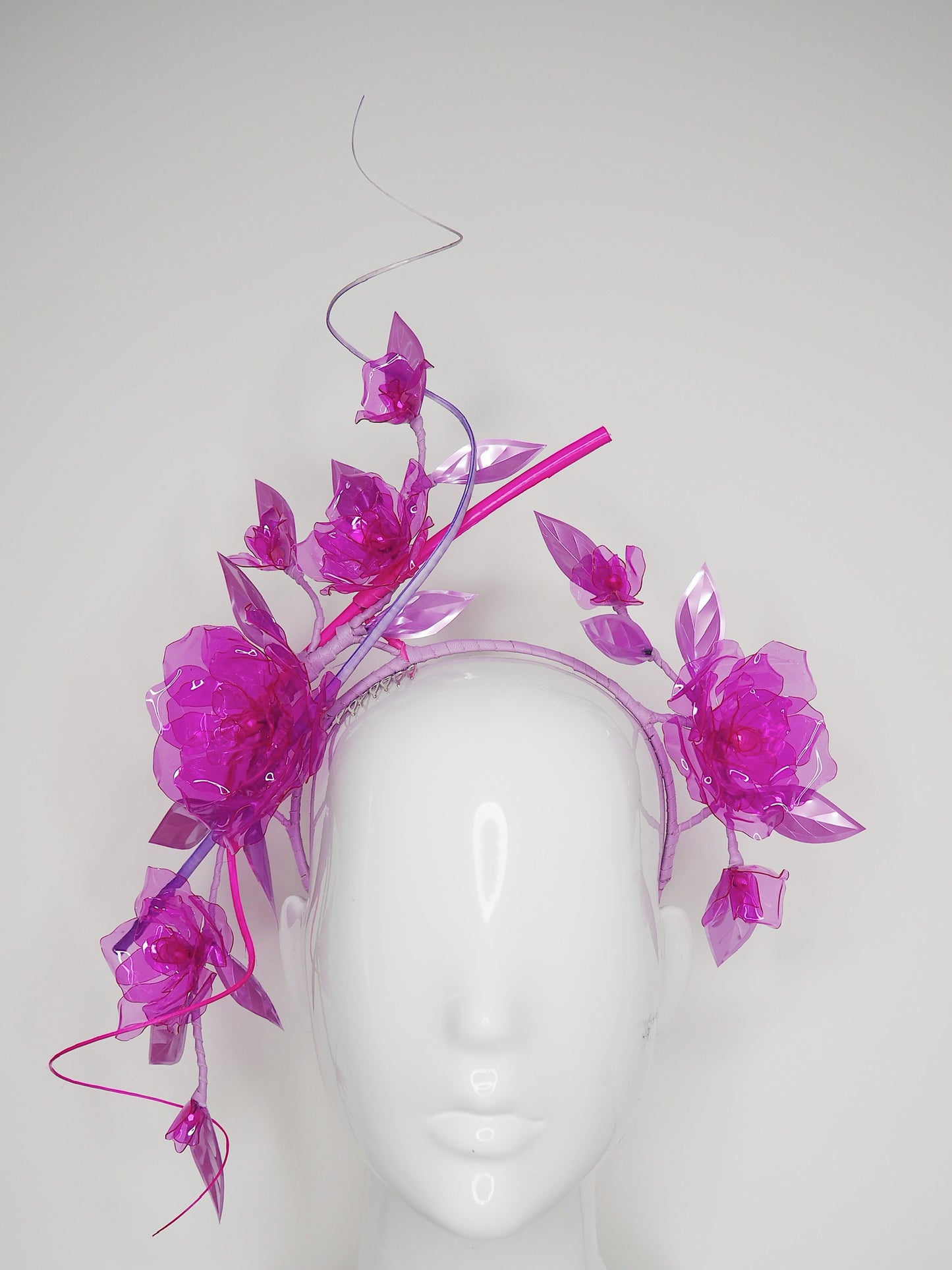 Dream Garden - Translucent pink roses and blossoms with lavender purple leaves and quills