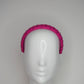 Zoe Sparkle - Leather padded headband with veil and Crystal Detail - hot pink