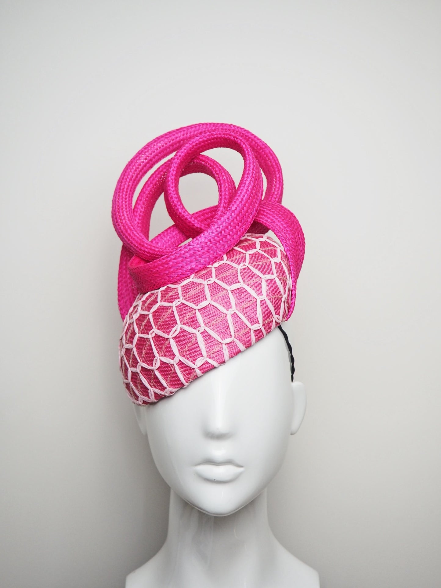 Pretty in Pink - Pink Straw Swirl Headpiece