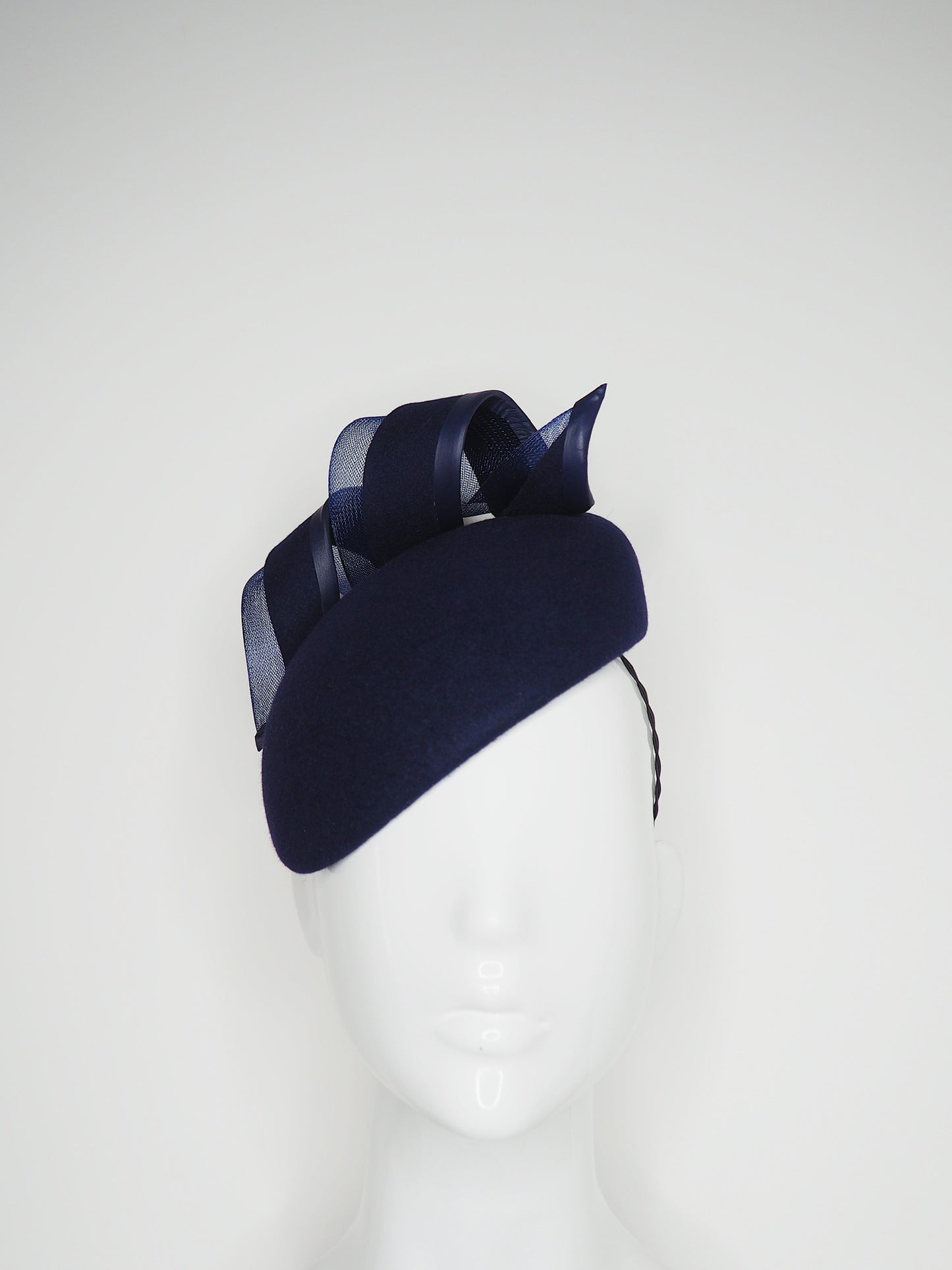 Nice and Navy - Navy felt face hugger beret