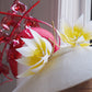 Sunshine and Stardust - Off white coolie brim with yellow and white ombre Feather flowers