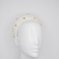 Mia - Off white Felt 3d headband with gold studs