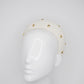 Mia - Off white Felt 3d headband with gold studs