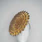 Golden Dahlia - Gold Leather Percher disc with leather petal detail