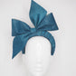 Teal Treat - Teal snake embossed Hair on Hide bow on braided 3d headband