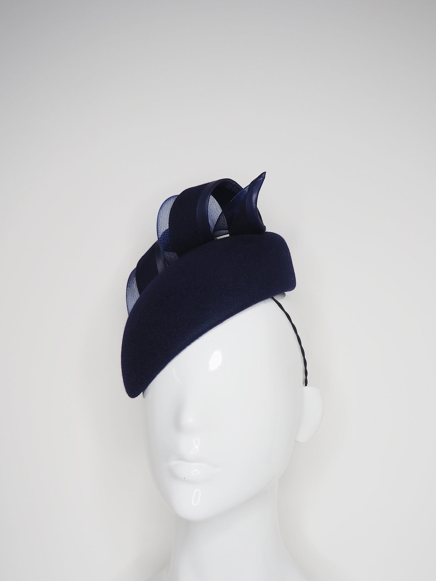 Nice and Navy - Navy felt face hugger beret