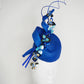 Blue Galaxy - Blue straw Pork pie Pillbox with metallic trim.