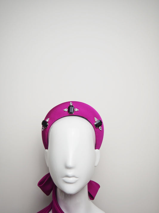 Magenta Madness - Magenta Padded Headband with Ties