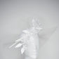 She's a Lady - Transparent Brim with leather dome crown and white edged crystoform flowers