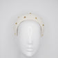 Mia - Off white Felt 3d headband with gold studs