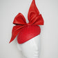 Sparkle Bowie - Shades of red leather on a diamanté veil face hugger beret base
