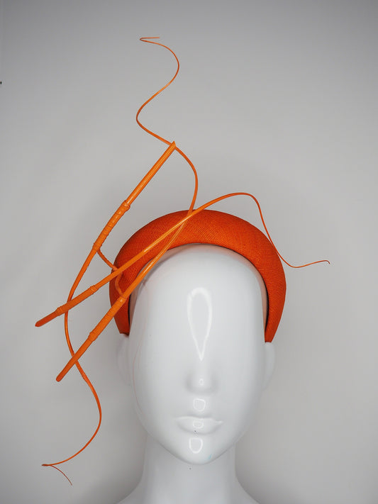 Orange Sizzle - Orange 3d Tinalak Headband with floating quills