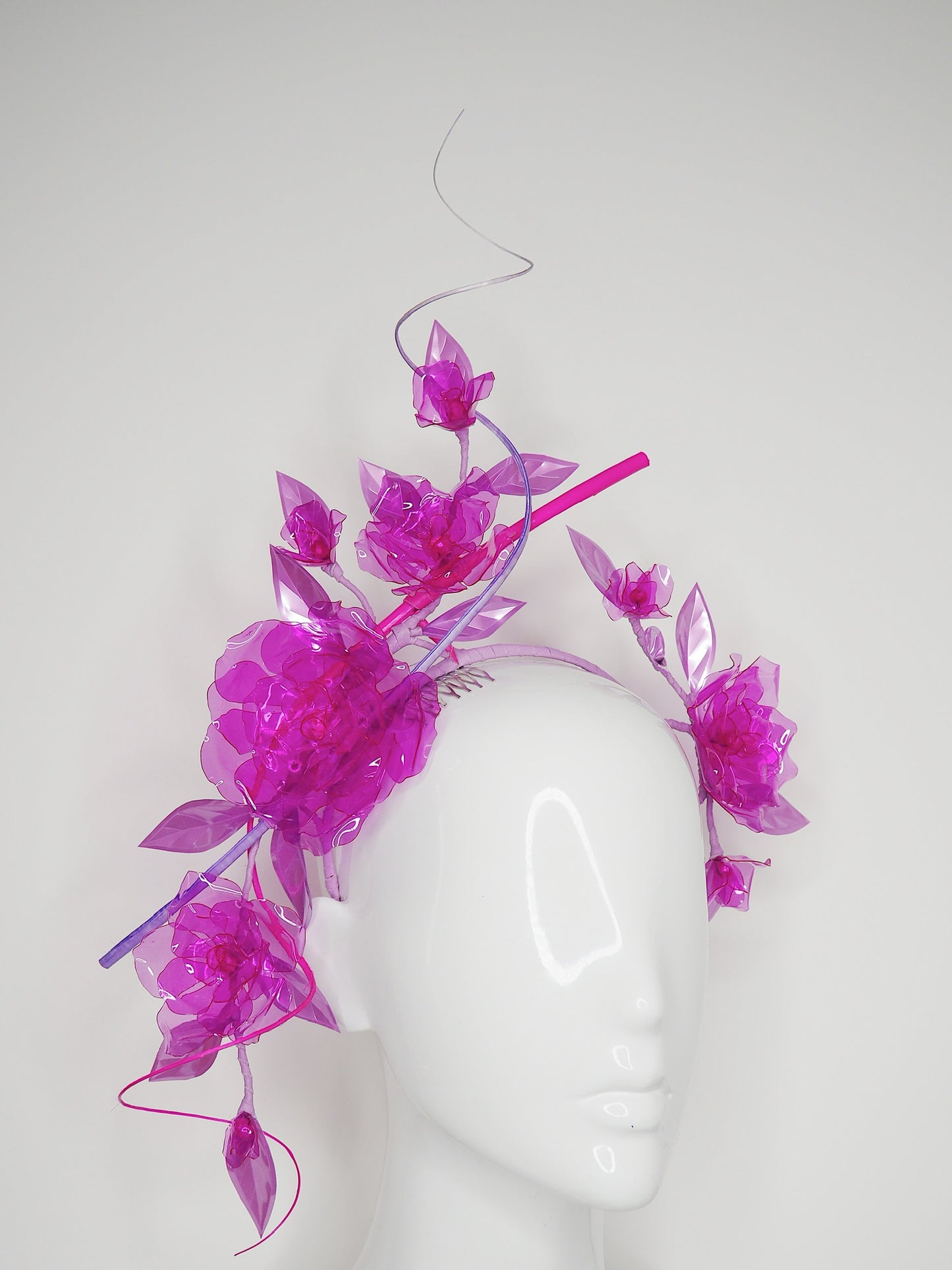 Dream Garden - Translucent pink roses and blossoms with lavender purple leaves and quills