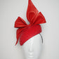 Sparkle Bowie - Shades of red leather on a diamanté veil face hugger beret base