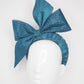 Teal Treat - Teal snake embossed Hair on Hide bow on braided 3d headband