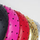 Zoe Sparkle - Leather padded headband with veil and Crystal Detail - Black