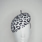Lets Go Girls - Black Leather Leopard print cutouts on a white leather beret base