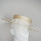 Venice - Natural Straw Boater with White Petersham Detial