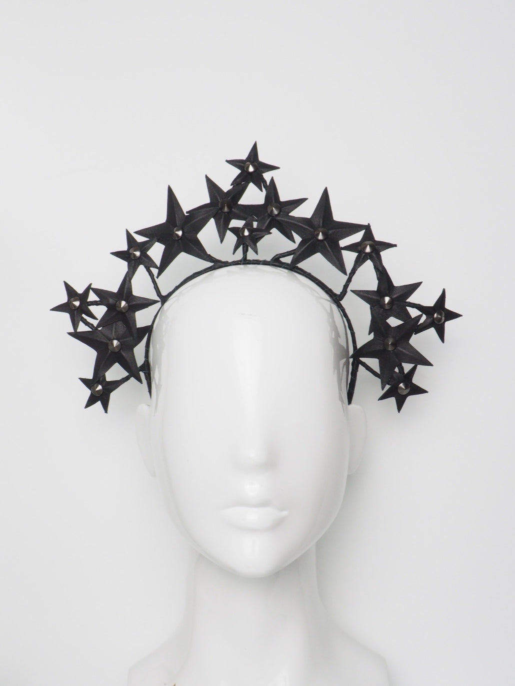 Star Spangled - Black  Leather star and stud headband