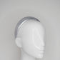 Zoe Sparkle - Leather padded headband with veil and Crystal Detail -Silver