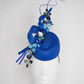 Blue Galaxy - Blue straw Pork pie Pillbox with metallic trim.
