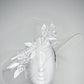 She's a Lady - Transparent Brim with leather dome crown and white edged crystoform flowers