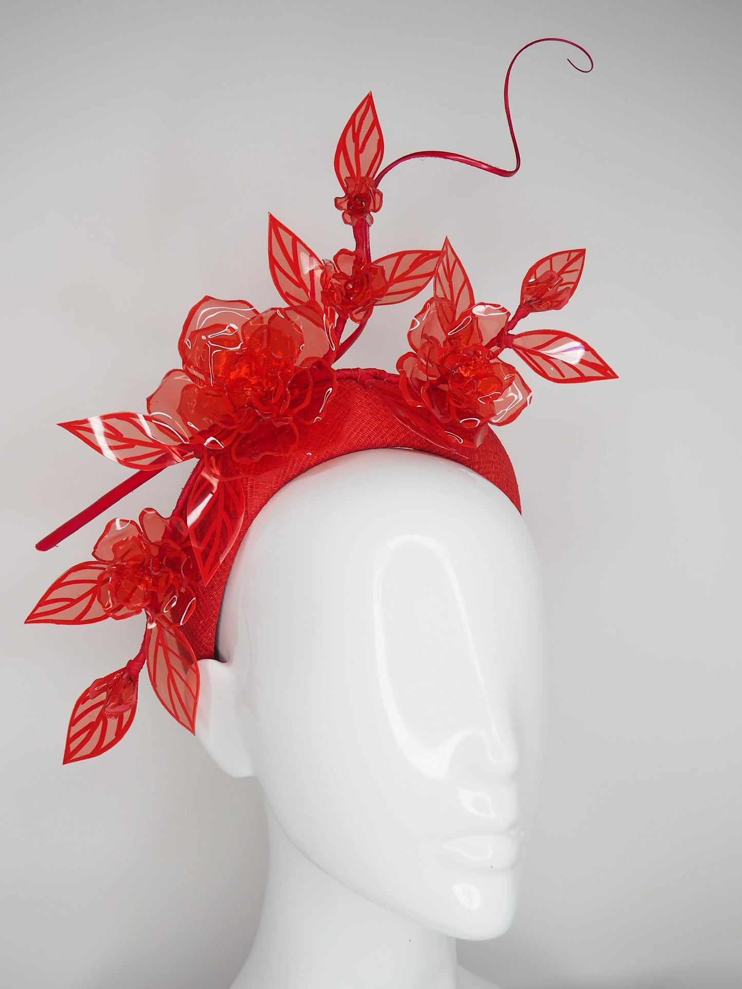 Roses are Red - Red 3d headband with translucent rose vine