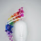 Rainbow Connection - Rainbow crystoform headband with White quills