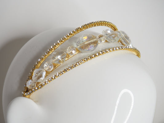 Triple Treat — Gold jewelled headband with crystal detail