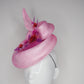 Realm of flowers - Magenta and baby pink parisissal swirl headpiece with crystoform flowers
