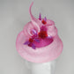 Realm of flowers - Magenta and baby pink parisissal swirl headpiece with crystoform flowers