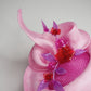 Realm of flowers - Magenta and baby pink parisissal swirl headpiece with crystoform flowers