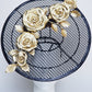 For The Win - Black mesh percher with gold roses