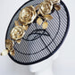 For The Win - Black mesh percher with gold roses
