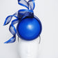 Crashing Waves - Navy and electric blue leather percher with crinoline swirls