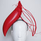 Wind and Fire- Leather S-shaped headband with ostrich Quill detial.