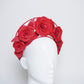 Garden of Eden  - Red leather rose halo with a single wire frame.