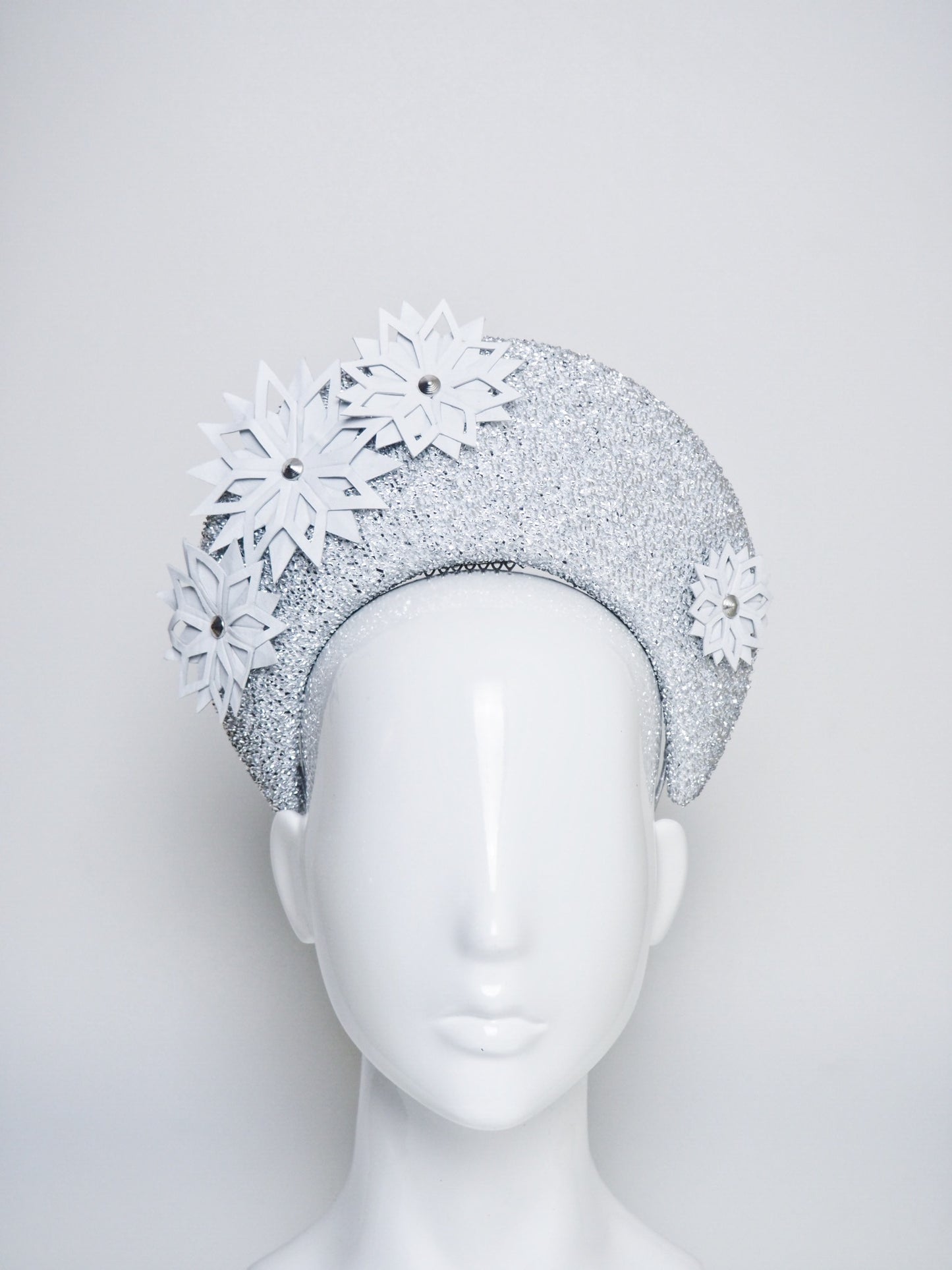 Snowflakes - silver blocked halo headpiece