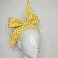 Slice of Sunshine - Yellow, white and rose gold tweed bow on 3d headband