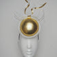 Golden Girl - Gold percher with delicate gold and white windswept bow